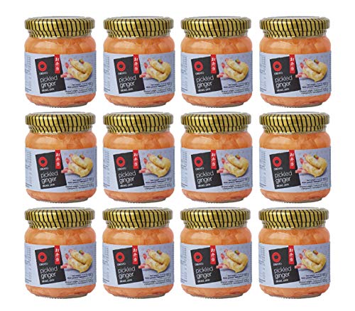 Obento Sliced Pickled Ginger Pink (Eingelegter Ingwer Pink in Scheiben), 12 x 190 g, 2.28 kg von Obento