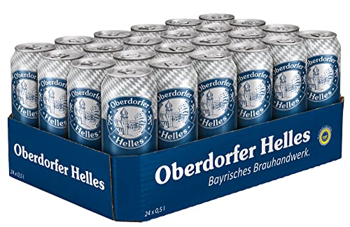 Oberdorfer Helles Bier 24x0,50 Liter Dosen EINWEG. Echt bayerisches Brauhandwerk. 12 Liter Gesamt von Oberdorfer Helles