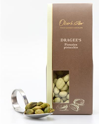 Oberhöller Dragee mit weißer Schokolade überzogene Pistazien, 100 g - 100% gentechnikfrei, ohne Konservierungsmittel, Qualitätsprodukt Made in Südtirol von Oberhöller Finest Gourmet Chocolate