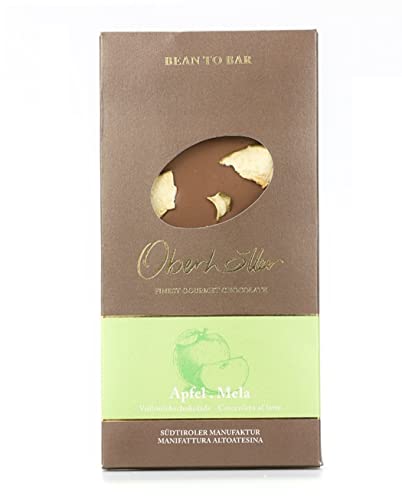 Oberhöller Vollmilchschokolade mit Apfel, 100 g - 100% gentechnikfrei, ohne Konservierungsmittel, Bean-to-Bar, Qualitätsprodukt Made in Südtirol von Oberhöller Finest Gourmet Chocolate