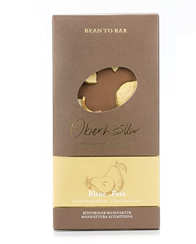 Oberhöller Vollmilchschokolade mit Birne, 100 g - 100% gentechnikfrei, ohne Konservierungsmittel, Bean-to-Bar, Qualitätsprodukt Made in Südtirol von Oberhöller Finest Gourmet Chocolate