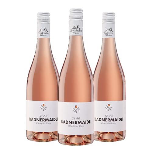 Oberkircher Winzer Rosé Cuvée - BADNERMAIDLI Rosé-Wein halbtrocken frisch & fruchtig aus Spätburgunder & Regent, ideaer Terassen- und Sommer-Wein, deutscher Wein aus Baden (3 x 0,75l) von Oberkicher Winzer