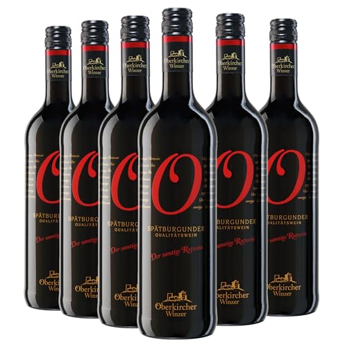 Oberkircher Winzer Spätburgunder Rotwein feinherb - COLLECTION "O" - Rotwein samtig und harmonisch mit intensiver Frucht & feinen Tanninen - badischer Wein, Anbaugebiet Ortenau (6 x 0,75l) von Oberkircher Winzer
