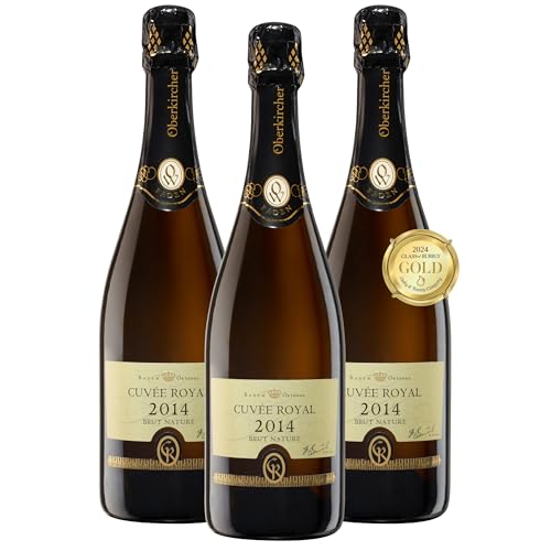 Oberkircher Winzer Cuvée Royal Sekt brut nature - COLLECTION ROYAL - die stolze Krönung im Glas - fein würziger Sekt mit frischen Fruchtnoten - Badischer Sekt, Anbaugebiet Ortenau (3 x 0,75l) von Oberkircher Winzer