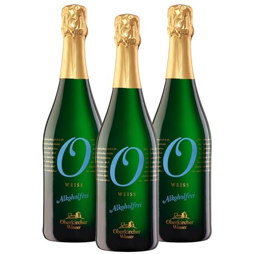 Oberkircher Winzer Cuvée Sekt Weiß Alkoholfrei - COLLECTION "O" - alkoholfreier Sekt, ein prickelnd schäumendes, alkoholfreies Getränk - Badischer Sekt, Anbaugebiet Ortenau (3 x 0,75 l) von Oberkircher Winzer