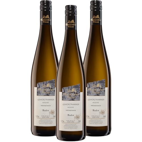 Oberkircher Winzer Gewürztraminer Auslese - COLLECTION OBERKIRCH - ein aromatischer Wein mit ausgeprägten Düften nach Rosen und Nelken - Badischer Wein, Anbaugebiet Ortenau (1 x 0,375l) von Oberkircher Winzer