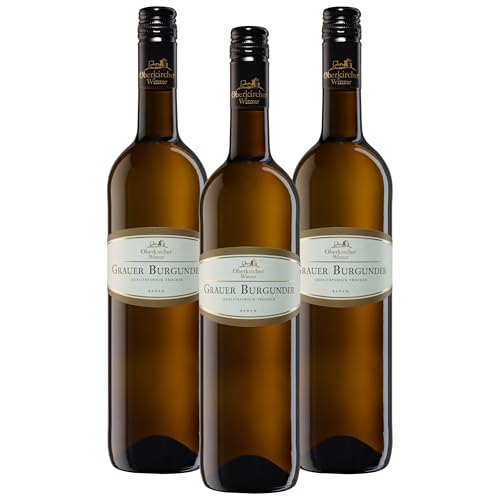 Oberkircher Winzer Grauburgunder trocken - VINUM NOBILE - charaktervoller Weißwein trocken mit feinen Aromen von Apfel & Birne, Qualitätswein aus Baden (3 x 0,75l) von Oberkircher Winzer