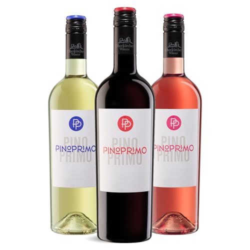 Oberkircher Winzer PinoPrimo Cuvée Wein-Paket - Weißwein, Rosé & Rotwein halbtrocken - mild im Geschmack, ideal als Wein-Geschenk, deutscher Wein aus Baden (3 x 0,75l) von Oberkircher Winzer