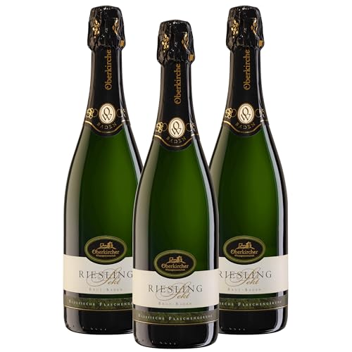 Oberkircher Winzer Riesling Sekt brut - COLLECTION OBERKIRCH Exklusiv - ein hochwertiger und eleganter Riesling Winzersekt - Badischer Sekt, Anbaugebiet Ortenau (3 x 0,75l) von Oberkircher Winzer