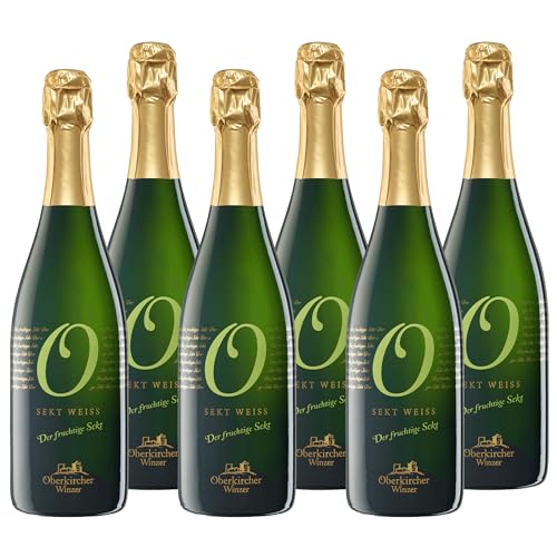 Oberkircher Winzer Sekt Cuvée Weiß trocken - COLLECTION "O" - Ein prickelnd frischer, trocken ausgebauter Weißwein Cuvée Sekt - Badischer Sekt, Anbaugebiet Ortenau (6 x 0,75 l) von Oberkircher Winzer