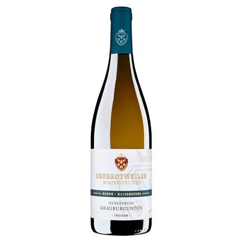 Oberrotweiler Grauburgunder trocken – Henkenberg Lage – Gault & Millau 2025 Auszeichnung – Weißwein QbA trocken, kräftig mit mineralischer Note & zarten Vanille-Aromen (1 x 0,75 l) von Oberrotweiler Winzerverein eG