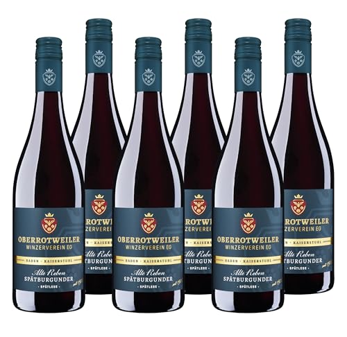 Oberrotweiler Spätburgunder Rotwein Spätlese ALTE REBEN - Rotwein fruchtig, leicht süß und würzig im Abgang - Anbaugebiet Kaiserstuhl (6 x 0,75 l) von Oberrotweiler Winzerverein eG