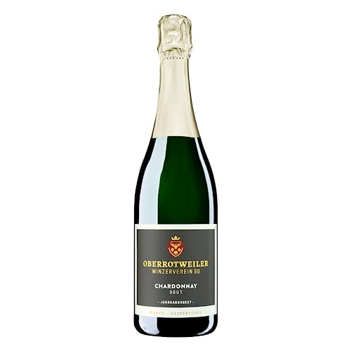 Oberrotweiler Chardonnay Sekt Brut FLASCHENGÄRUNG - hochwertiges Sekt-Geschenk für Frauen und Männer, Badischer Winzersekt (1 x 0,75l) von Oberrotweiler Winzerverein eG