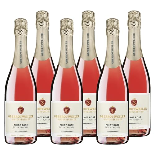 Oberrotweiler Pinot Rosé Sekt extra trocken - hochwertiges Sekt-Geschenk für Frauen und Männer, Badischer Winzersekt (6 x 0,75l) von Oberrotweiler Winzerverein eG