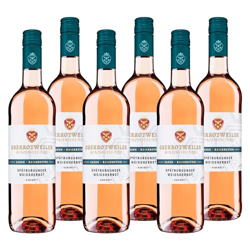 Oberrotweiler Spätburgunder Weißherbst Kabinett - Rosé-Wein lieblich, fruchtig süß im Geschmack - Badischer Wein, Anbaugebiet Kaiserstuhl (6 x 0,75 l) von Oberrotweiler Winzerverein eG