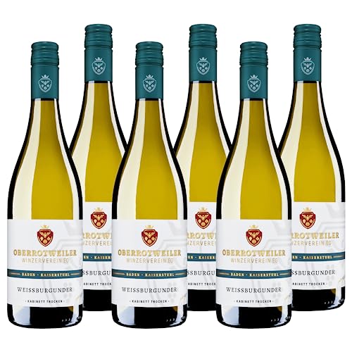 Oberrotweiler Weißer Burgunder Kabinett trocken - Gault & Millau 2024 Auszeichnung - Weißwein trocken, zart im Geschmack - Anbaugebiet Kaiserstuhl, Baden (6 x 0,75 l) von Oberrotweiler Winzerverein eG