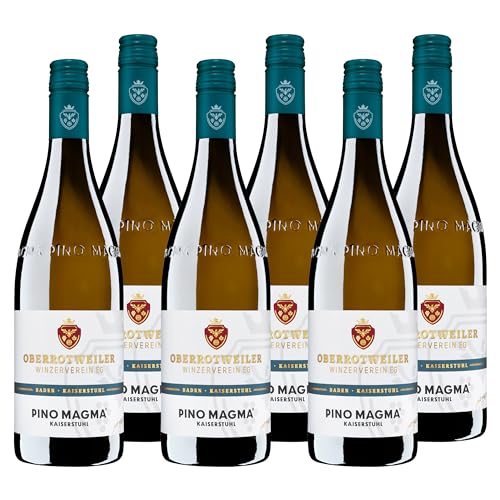 Oberrotweiler PINO MAGMA Weißwein-Cuvée QbA trocken Badischer Qualitäts-Wein, Anbaugebiet Kaiserstuhl (6 x 0,75 l) von Oberrotweiler Winzerverein eG