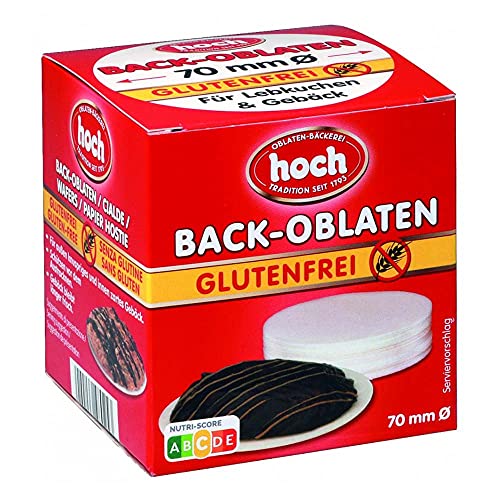 Hoch | runde Back Oblaten | 70 mm | 50 g pro Packung | 1er Pack | Glutenfrei | Vegan | Esspapier zum Backen von Makronen & Lebkuchen Hoch | runde Back Oblaten | 70 mm | 50 g pro Packung | 1er Pack | Glutenfrei | Vegan | Esspapier zum Backen von Makronen & Lebkuchen von hoch