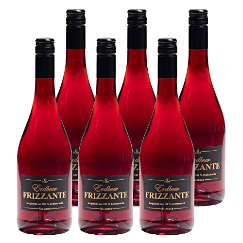 ALLACHER Erdbeer Frizzante/Secco - aus 100% Erdbeerwein - erfrischender Erdbeer Secco 7% vol. - Fruchtsecco - ideale Geschenkidee (6 x 0,75 l) von Obstland-Kellerei ALLACHER