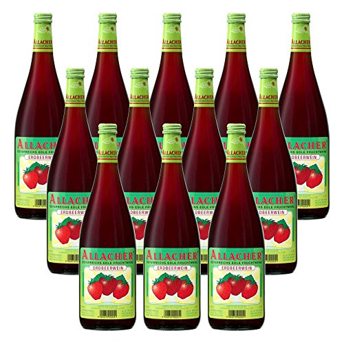 ALLACHER Erdbeerwein 1L - erfrischender Fruchtwein 6% vol. - ideale Geschenkidee - österreichisches Qualitätsprodukt (12 x 1 l) von Obstland-Kellerei ALLACHER