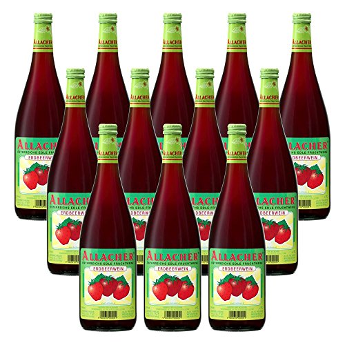 ALLACHER Erdbeerwein 1L - erfrischender Fruchtwein 6% vol. - ideale Geschenkidee - österreichisches Qualitätsprodukt (12 x 1 l) von Obstland-Kellerei ALLACHER