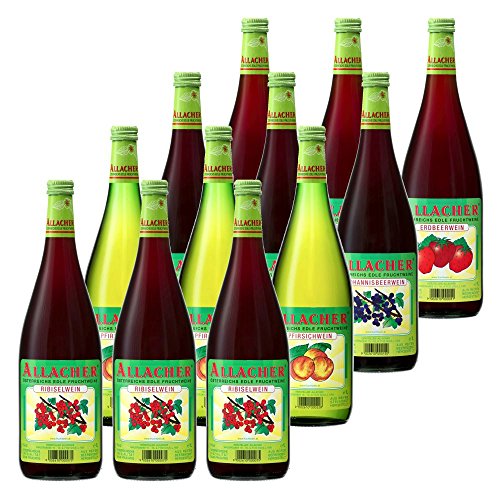 ALLACHER Fruchtwein Mix-Paket, "Typisch Österreich" - erfrischendes Fruchtwein Set 6% vol. - Kennenlernpaket - ideales Weingeschenk - österreichisches Qualitätsprodukt (12 x 1 l) von Obstland-Kellerei ALLACHER
