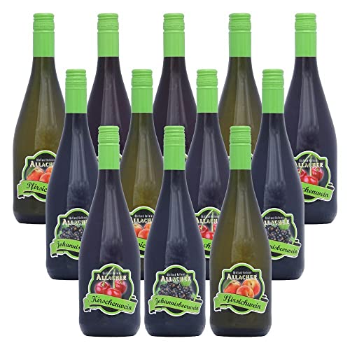 ALLACHER Fruchtwein Premium Reserve Kennenlernpaket - Fruchtwein Set 8,5% vol. - Fruchtwein Mix - ideales Weingeschenk - österreichisches Qualitätsprodukt (12 x 0,75 l) von Obstland-Kellerei ALLACHER