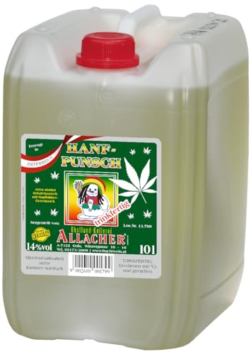 Allacher Hanf Punsch extra strong 14% vol. trinkfertig - 10L Kanister - Großmenge ideal für Weihnachtsmarkt, Christkindlmarkt, Adventmarkt - Winter Heißgetränk - Frucht Punsch Allacher Hanf Punsch extra strong 14% vol. trinkfertig - 10L Kanister - Großmenge ideal für Weihnachtsmarkt, Christkindlmarkt, Adventmarkt - Winter Heißgetränk - Frucht Punsch von Obstland-Kellerei ALLACHER