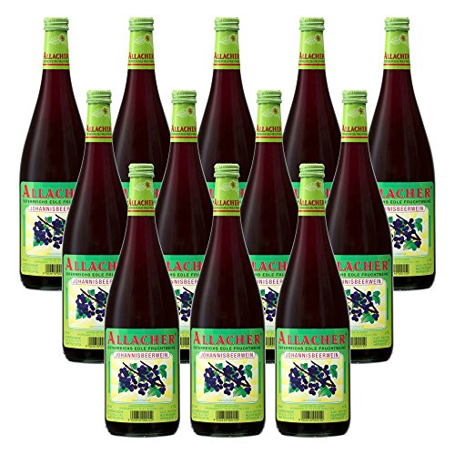 ALLACHER Johannisbeerwein - erfrischender Fruchtwein 6% vol. - ideale Geschenkidee - Obstwein (12 x 1 l) von Obstland-Kellerei ALLACHER