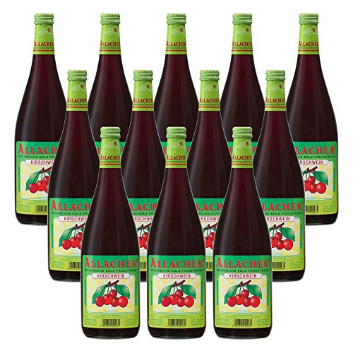 ALLACHER Kirschwein - erfrischender Fruchtwein 6% vol. - ideale Geschenkidee – Obstwein (12 x 1 Liter) von Obstland-Kellerei ALLACHER