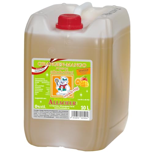 Allacher Orangen-Mango Punsch naturtrüb alkoholfrei - Kinderpunsch trinkfertig - 10L Kanister - Großmenge ideal für Weihnachtsmarkt, Christkindlmarkt - Winter Heißgetränk ohne Alkohol Allacher Orangen-Mango Punsch naturtrüb alkoholfrei - Kinderpunsch trinkfertig - 10L Kanister - Großmenge ideal für Weihnachtsmarkt, Christkindlmarkt - Winter Heißgetränk ohne Alkohol von Obstland-Kellerei ALLACHER