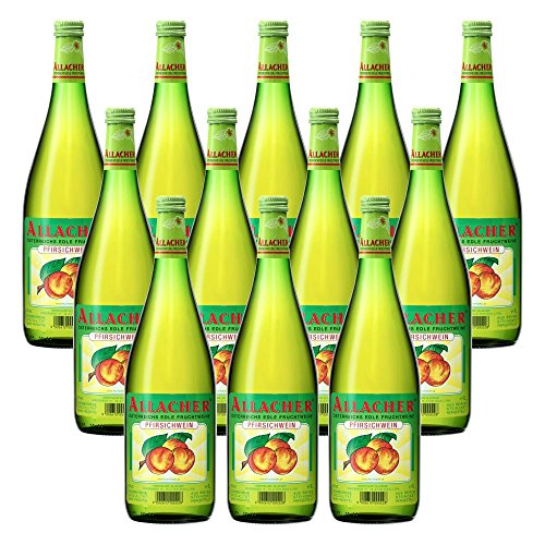 ALLACHER Pfirsichwein - erfrischender Fruchtwein 6% vol. - ideale Geschenkidee - österreichisches Qualitätsprodukt (12 x 1 l) von Obstland-Kellerei ALLACHER