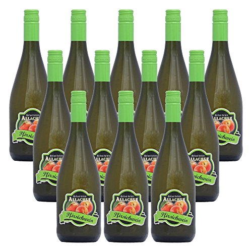 ALLACHER Pfirsichwein Premium Reserve - Fruchtwein 8,5% vol. - ideale Geschenkidee - österreichisches Qualitätsprodukt (12 x 0,75 l) von Obstland-Kellerei ALLACHER