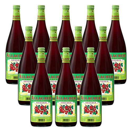 ALLACHER Ribiselwein 1L - erfrischender Fruchtwein 6% vol. – roter Johannisbeerwein - ideale Geschenkidee - Obstwein (12 x 1 l) von Obstland-Kellerei ALLACHER