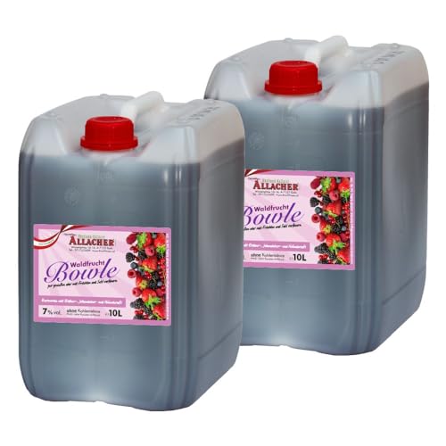 Allacher Waldfrucht-Bowle, 7% vol., Fruchtweinbowle, Fruchtwein ohne Kohlensäure, 2x10L (20 Liter) Kanister von Obstland-Kellerei ALLACHER