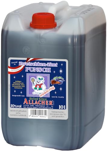 Allacher Zwetschken Zimt Punsch 10% vol. trinkfertig - 10L Kanister - Großmenge ideal für Weihnachtsmarkt, Christkindlmarkt, Adventmarkt - Winter Heißgetränk - Früchte Punsch Allacher Zwetschken Zimt Punsch 10% vol. trinkfertig - 10L Kanister - Großmenge ideal für Weihnachtsmarkt, Christkindlmarkt, Adventmarkt - Winter Heißgetränk - Früchte Punsch von Obstland-Kellerei ALLACHER