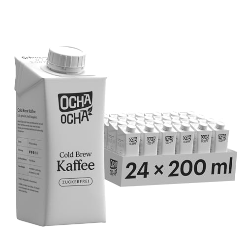 Ocha Ocha® Kaffee - 24x200ml - Cold Brew Coffee ohne Zucker - 100% Arabica Bohne - Eiskaffee kalorienfrei ohne Süßstoffe - ohne Milch - vegan von OCHA OCHA