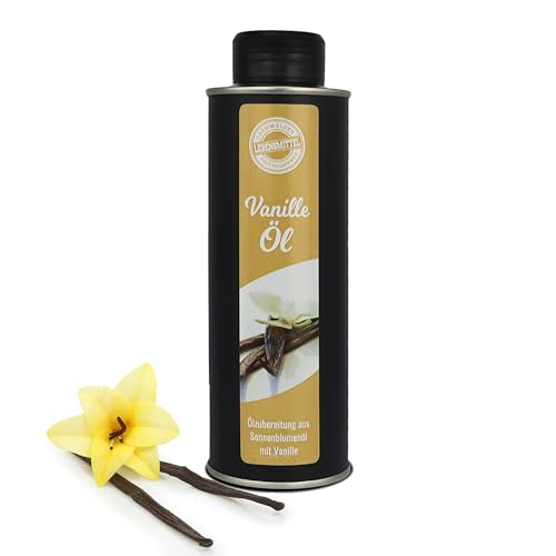 Odenwälder Lebensmittel - premium Vanilleöl mit leckerem Geschmack aus echten Vanilleschoten mit hochwertigem Sonnenblumenöl (Vanille-Öl) von Odenwälder Lebensmittel