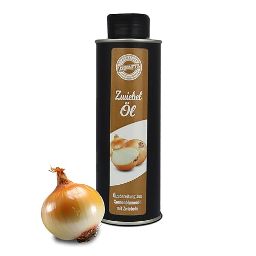 Odenwälder Lebensmittel - hochwertiges Zwiebelöl mit leckerem Geschmack aus besten Zutaten mit echten Zwiebeln und hochwertigem Sonnenblumenöl (Zwiebel-Öl) von Odenwälder Lebensmittel