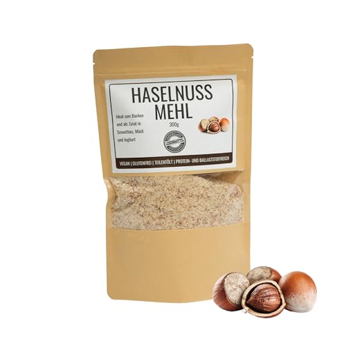 Odenwälder Lebensmittel - 300g premium Haselnussmehl Made in Germany - fein gemahlene Haselnüsse Vegan und teilentölt mit viel Protein von Odenwälder Lebensmittel