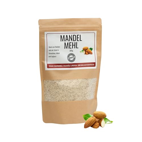 Odenwälder Lebensmittel - 300g premium Mandelmehl Made in Germany - fein gemahlene Mandeln Vegan und teilentölt mit viel Protein von Odenwälder Lebensmittel