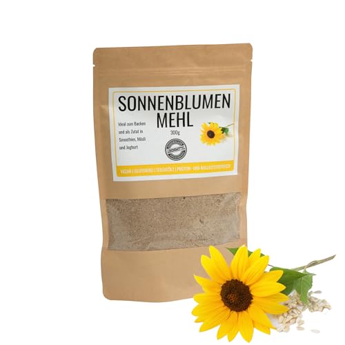Odenwälder Lebensmittel - 300g premium Sonnenblumenmehl Made in Germany - fein gemahlene Sonnenblumenkerne Vegan und teilentölt mit viel Protein von Odenwälder Lebensmittel