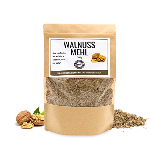 Odenwälder Lebensmittel - 300g premium Walnussmehl Made in Germany - fein gemahlene Walnüsse Vegan und teilentölt mit viel Protein von Odenwälder Lebensmittel