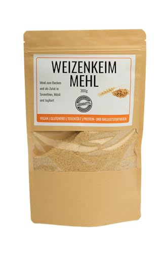Odenwälder Lebensmittel - 300g premium Weizenkernmehl Made in Germany - fein gemahlene Weizenkeime Vegan und teilentölt mit viel Protein von Odenwälder Lebensmittel