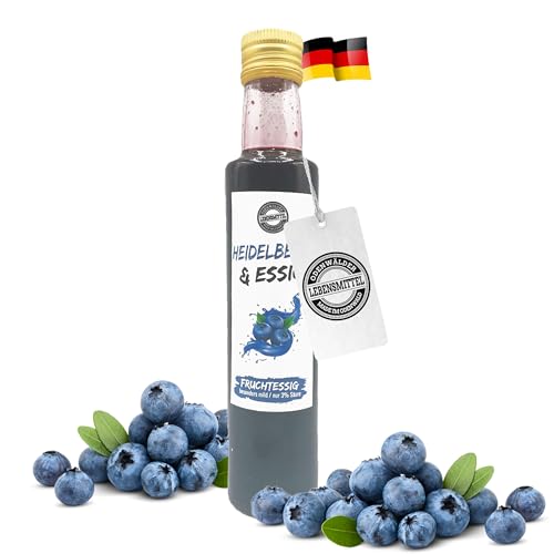 Odenwälder Lebensmittel - 300ml milder Fruchtessig aus Heidelbeere mit nur 3% Säure - hochwertiger Heidelbeeressig Made in Germany von Odenwälder Lebensmittel