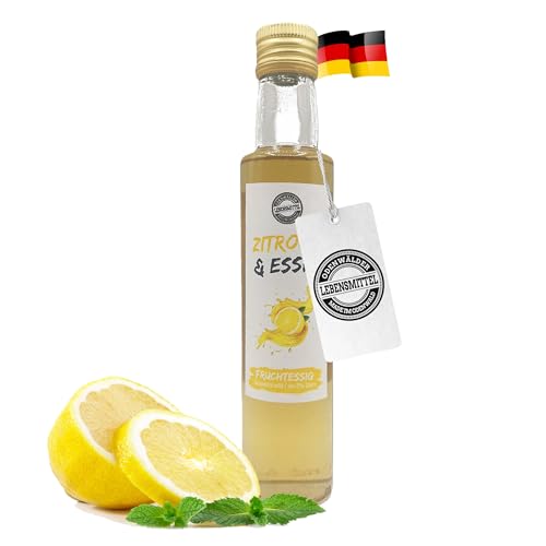 Odenwälder Lebensmittel - 300ml milder Fruchtessig aus Zitrone mit nur 3% Säure - hochwertiger Zitronenessig Made in Germany von Odenwälder Lebensmittel