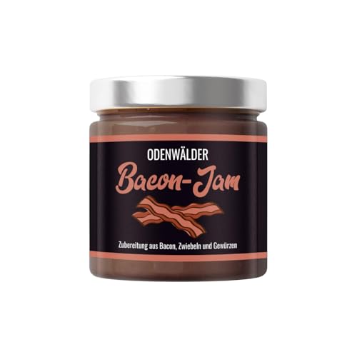 Odenwälder Lebensmittel Bacon Jam, Süß-deftiger Brotaufstrich für Grill-Fans, Ideal für Burger & BBQ – Made in Germany – 200g Odenwälder Lebensmittel Bacon Jam, Süß-deftiger Brotaufstrich für Grill-Fans, Ideal für Burger & BBQ – Made in Germany – 200g von Odenwälder Lebensmittel