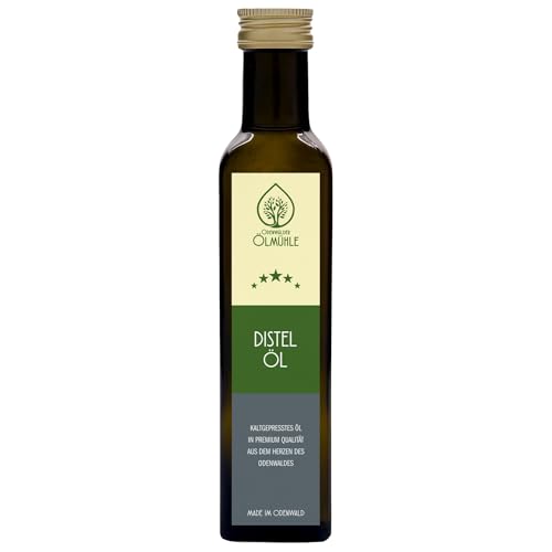 Odenwälder Lebensmittel Premium Distelöl, Kaltgepresst & Unfiltriert, Ideal für Salate und kreative Gerichte – Made in Germany (250 ml) von Odenwälder Lebensmittel