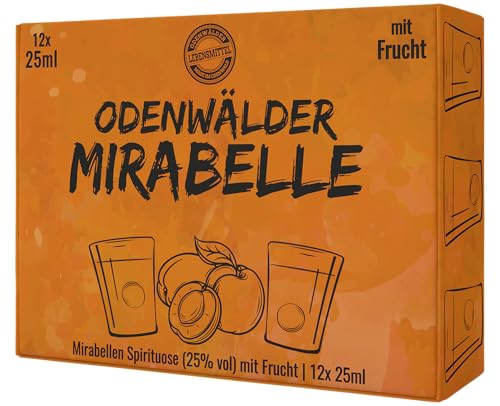 Odenwälder Mirabelle - Spirituose mit 25% Vol - Traditioneller Genuss aus dem Odenwald mit frischen Mirabellen - 12er Karton - 12 x 25 ml Becher mit Deckel Odenwälder Mirabelle - Spirituose mit 25% Vol - Traditioneller Genuss aus dem Odenwald mit frischen Mirabellen - 12er Karton - 12 x 25 ml Becher mit Deckel von Odenwälder Lebensmittel