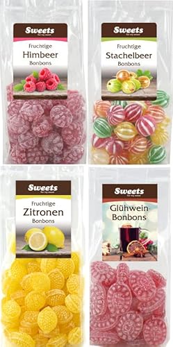Odenwälder Marzipan Retro Bonbons Nostalgie Set, Himbeer-, Zitrone-, Stachelbeer- und Glühwein-Candies 600g von Odenwälder Marzipan